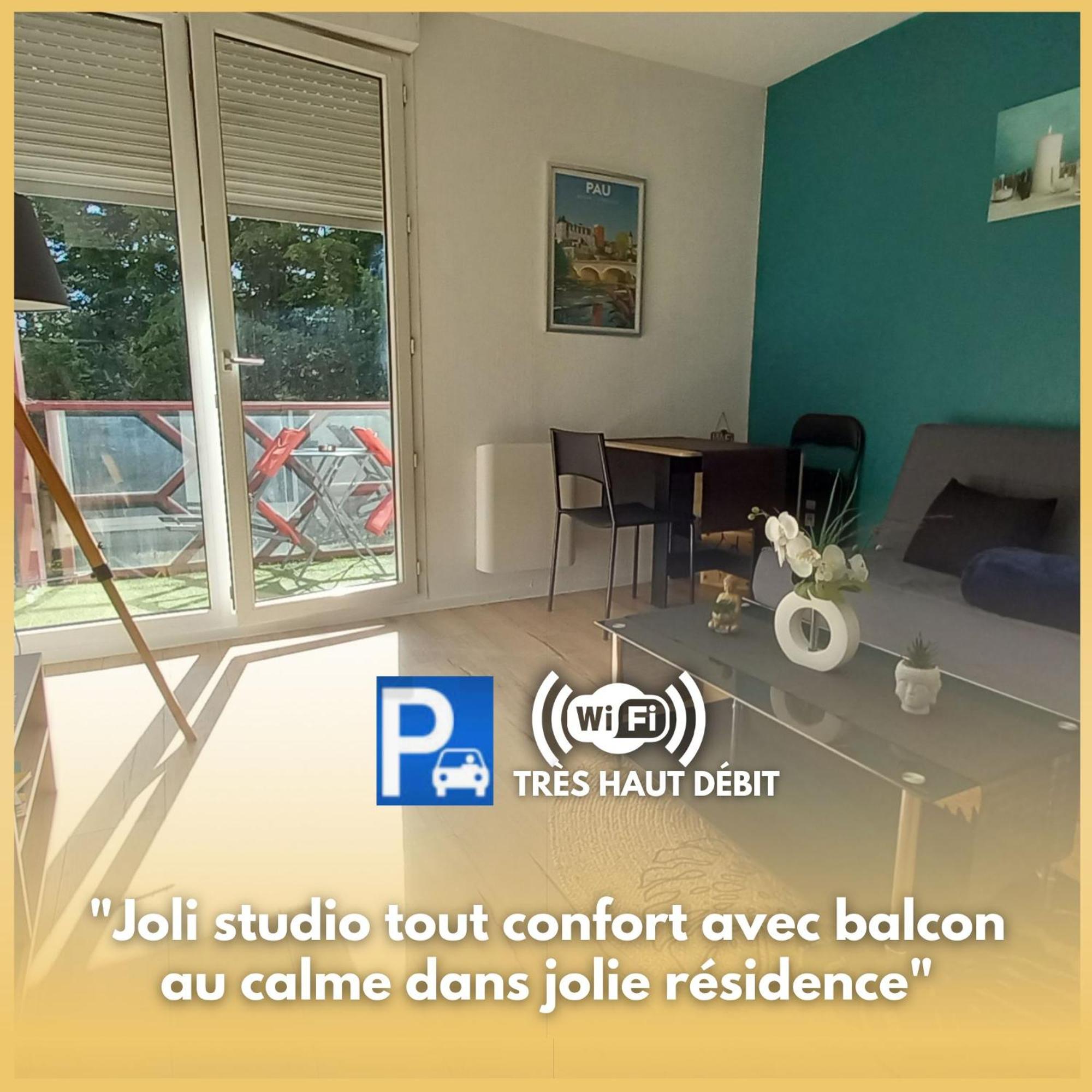 포 Le Petit Park-Studio-Terrasse- Piscine-Wifi Fibre 아파트 외부 사진